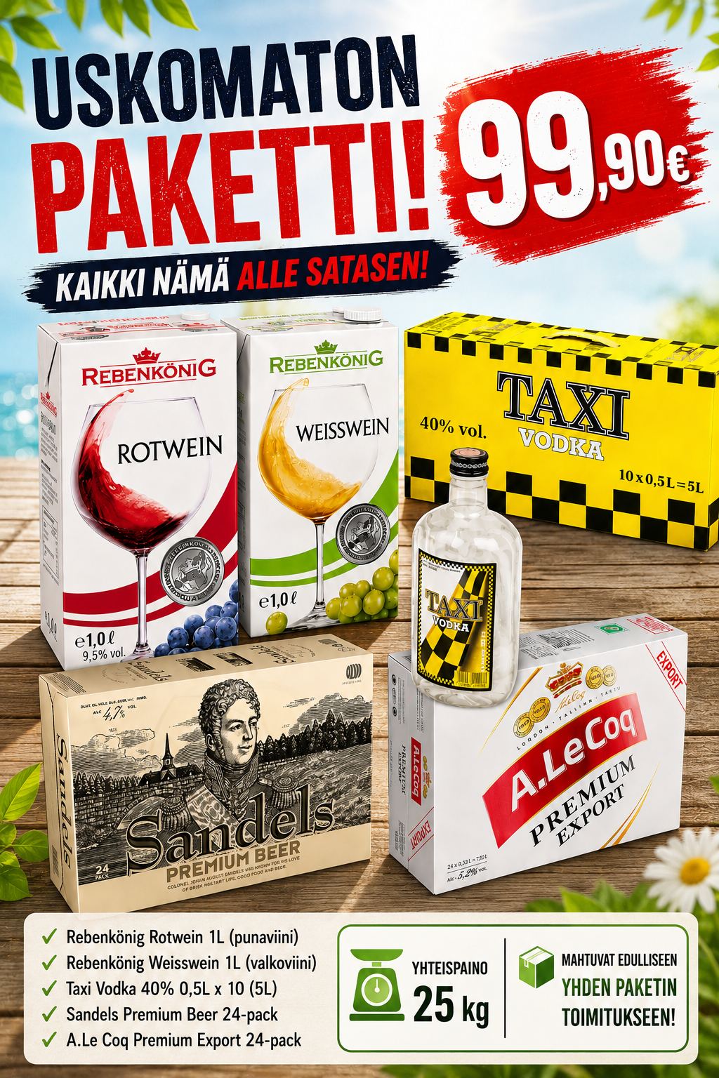 Kesäpaketti alle satasella.